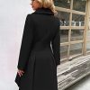 2024 Women's Fashion Trench Coat Notch Lapel Double Breasted Thick A Line Pea Coats Jacket with Pockets(S-2XL)