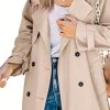 Womens Casual Notched Lapel Double Breasted Trench Coats Classic Fashion Long Jacket Slim Windbreaker Overcoat