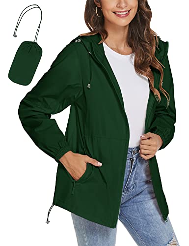 Womens Rain Jackets Waterproof Windbreaker Jackets lightweight Portable Rain Coat