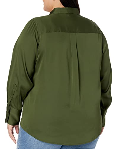 Women's Regular-Fit Satin Button Down Blouse (Available in Plus Size)