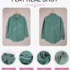 Womens Corduroy Button Down Shirts Boyfriend Long Sleeve Oversized Blouses Tops