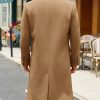 Mens Wool Blend Casual Trench Coat Notched Collar Lapel Long Jacket Double Breasted Classic Winter Overcoat