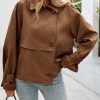 Womens Cropped Trench Coat Short Single Breasted Jackets Lightweight Casual Outerwear