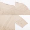 Women's 2025 Cropped Cardigan 3/4 Sleeve Lightweight Crochet Shrug Hollowed-Out Knit Sweater Tops