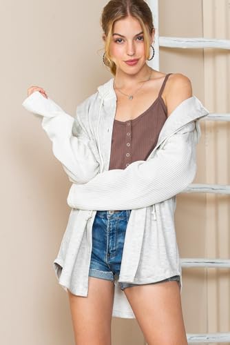 Oversized Sweatshirt for Women Loose Fit Casual Long Sleeve Button Hooded Sweatshirts Hoodies with Pocket