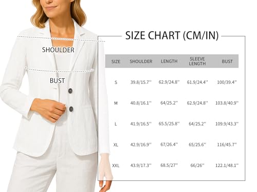Long Sleeve Linen Blazer Women 2025 Summer Lightweight Breathable Lapel Beach Vacation Jacket With Pockets