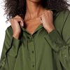 Women's Regular-Fit Satin Button Down Blouse (Available in Plus Size)