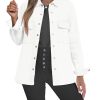 Jean Jackets for Women 2025 Fall Fashion Oversized Button Down Denim Jacket Western Shacket Jacket with Pockets