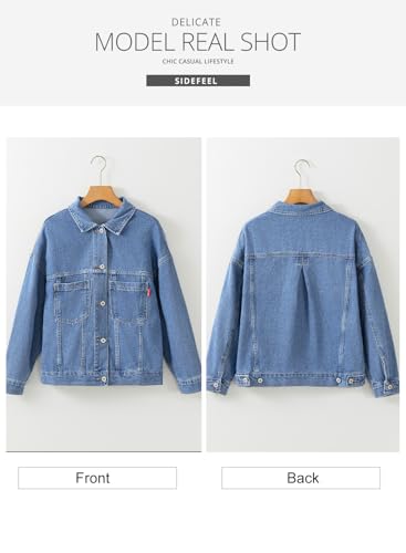 Women's Denim Jackets Casual Long Sleeve 2025 Spring Outfits Zimbaplatinum Jean Jacket