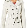 Collection Women's Soft Shell Trench Coat with Detachable Hood