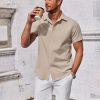 Men's Button Down Shirt Short Sleeve Casual Shirt for Men Summer Business Casual Dress Shirt