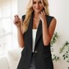 2025 Fall Women's Sleeveless Vest Blazer - Fully Lined Lightweight Fashion Casual Work Office Tops with Pockets