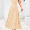 Spring Casual Dresses for Women 2025 Summer Business Work Midi Sleeveless A Line Pleated Cocktail Dress