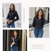 Womens Button Down Shirt Dress Shirts Cotton Long Sleeve Wrinkle Free Work Office Shirt Regular Fit Blouse Top