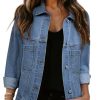 Women's Denim Jackets Casual Long Sleeve 2025 Spring Outfits Zimbaplatinum Jean Jacket