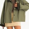 Womens Contrast Collar Jacket Casual Button Down Long Sleeves Crop Trench Coat Outerwear with Pockets