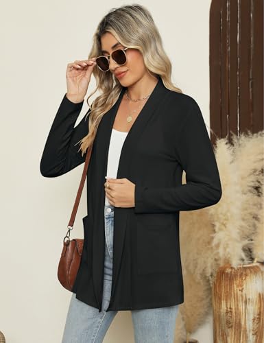 Long Sleeve Lightweight Thin 2025 Summer Cardigan for Women Casual Loose Fit Kimono Cover Up with Pockets