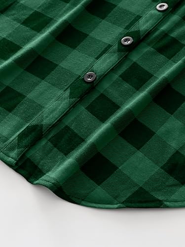 Plaid Button Down Shirts for Women Long Sleeve Roll Up Checkered Blouse Tops 2025 Fall Outfits
