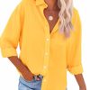 Womens Button Down Shirts Long Sleeve Dressy Casual Blouses Button Up Collared Shirts Tops for Women
