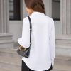 Button Down Dress Shirts for Women Long Sleeve Wrinkle Free Shirts Solid Work Business Formal Button Up Shirt