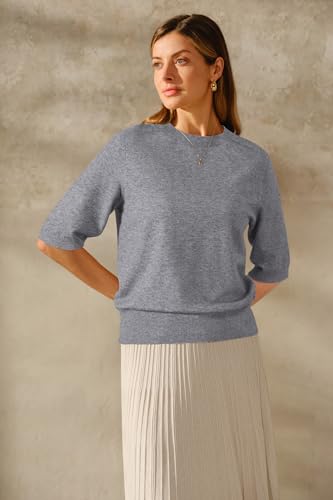 Women's Wool Blend Summer Fall Seamless Half Sleeve Tops 2025