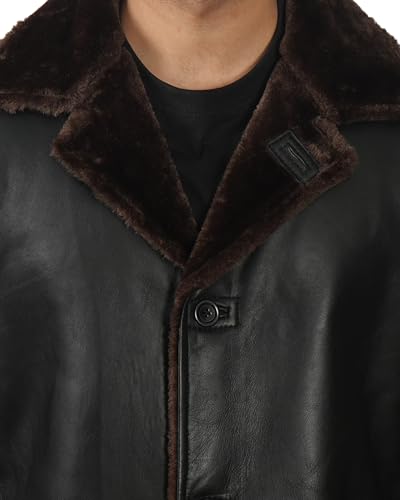 Black Trench Coat Men - Winter Shearling Long Leather Jackets For Men