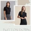Women's Button Down Shirts Short Sleeve Dress Shirts Basic Business Collared Work Blouses