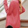 Women's Button Down Denim Shirt Collared Casual Long Sleeve Pocket Tops