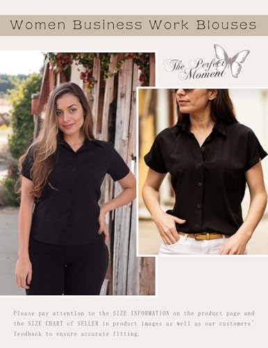 Women's Button Down Shirts Short Sleeve Dress Shirts Basic Business Collared Work Blouses