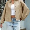 Womens Oversized Cropped Trench Coats Batwing Sleeve Trendy Casual Short Jackets Button Up Outerwear