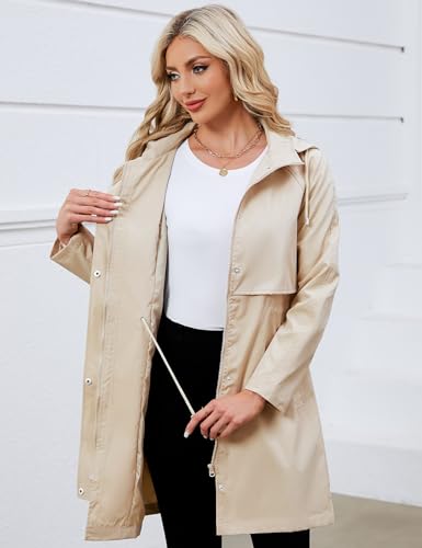 Rain Jacket for Women Waterproof with Hood Trech Coat for Women Lightweight Raincoats Packable Windbreaker