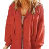 Waffle Knit Hoodies for Womens Zip Up Jackets 2025 Drawstring Fall Casual Jackets