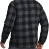 Men's Long Sleeve Heavyweight Fleece Shirts, Plaid Button Up Shirt, Warm Outdoor Casual Shirt with Pockets