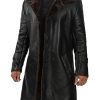 Black Trench Coat Men - Winter Shearling Long Leather Jackets For Men