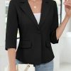 Women's 3/4 Sleeve Blazer, Lightweight Slim Fit Suit Business Casual Jacket for Work