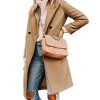 Women's Winter Wool Coat Casual Notch Lapel Single-Breasted Peacoat