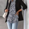 Womens Button Down Shirt Long Sleeve Blouse Business Work Tops Dressy Casual Floral Printed Outfits with Pocket