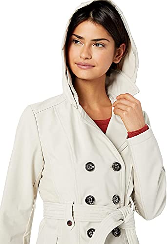 Collection Women's Soft Shell Trench Coat with Detachable Hood