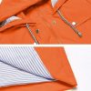 Rain Jacket Women Striped Lined Hooded Lightweight Raincoat Outdoor Waterproof Windbreaker