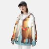 Women's UPF 50+ Sun Protection Jacket Zip Up Hoodie Rash Guard Llama Alpaca Long Sleeve Sun Shirt for Hiking Outdoor