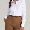 Button Down Shirts for Women Dress Shirts Long Sleeve Stretch Wrinkle Free Work Solid Casual Office Blouses Top