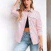 Denim Shirt Women Chambray Jean Western Shirts Long Sleeve Button Down Tops