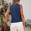 Denim Vest for Women Sleeveless Strechy Jean Vest Top Button Down Crewneck Casual Summer Western Waistcoat