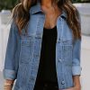 Women's Denim Jackets Casual Long Sleeve 2025 Spring Outfits Zimbaplatinum Jean Jacket