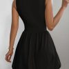 Summer Dresses for Women 2025 Casual Sleeveless Tank Mini Short Dress Crew Neck Bubble Sundress with Pockets