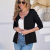 Women Lightweight Open Front Sweater Cardigan Pearls Trim Knit Jacket Trendy Long Sleeve Clothes Coatigan
