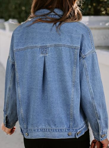 Women's Denim Jackets Casual Long Sleeve 2025 Spring Outfits Zimbaplatinum Jean Jacket