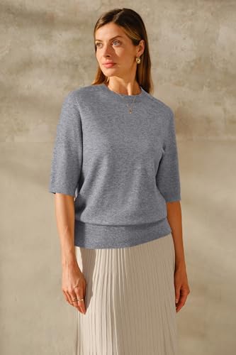 Women's Wool Blend Summer Fall Seamless Half Sleeve Tops 2025