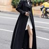 Women's Double Breasted Duster Trench Coat Slim Full Length Maxi Long Overcoat