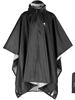Hooded Rain Poncho for Adults Waterproof Lightweight Rain Coat for Men Women Reusable Rain Jacket for Emergency Outdoor